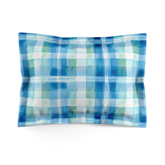 Ocean Sunset Plaid Microfiber Pillow Sham