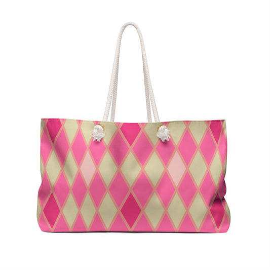 Pink Harlequin Weekender Bag