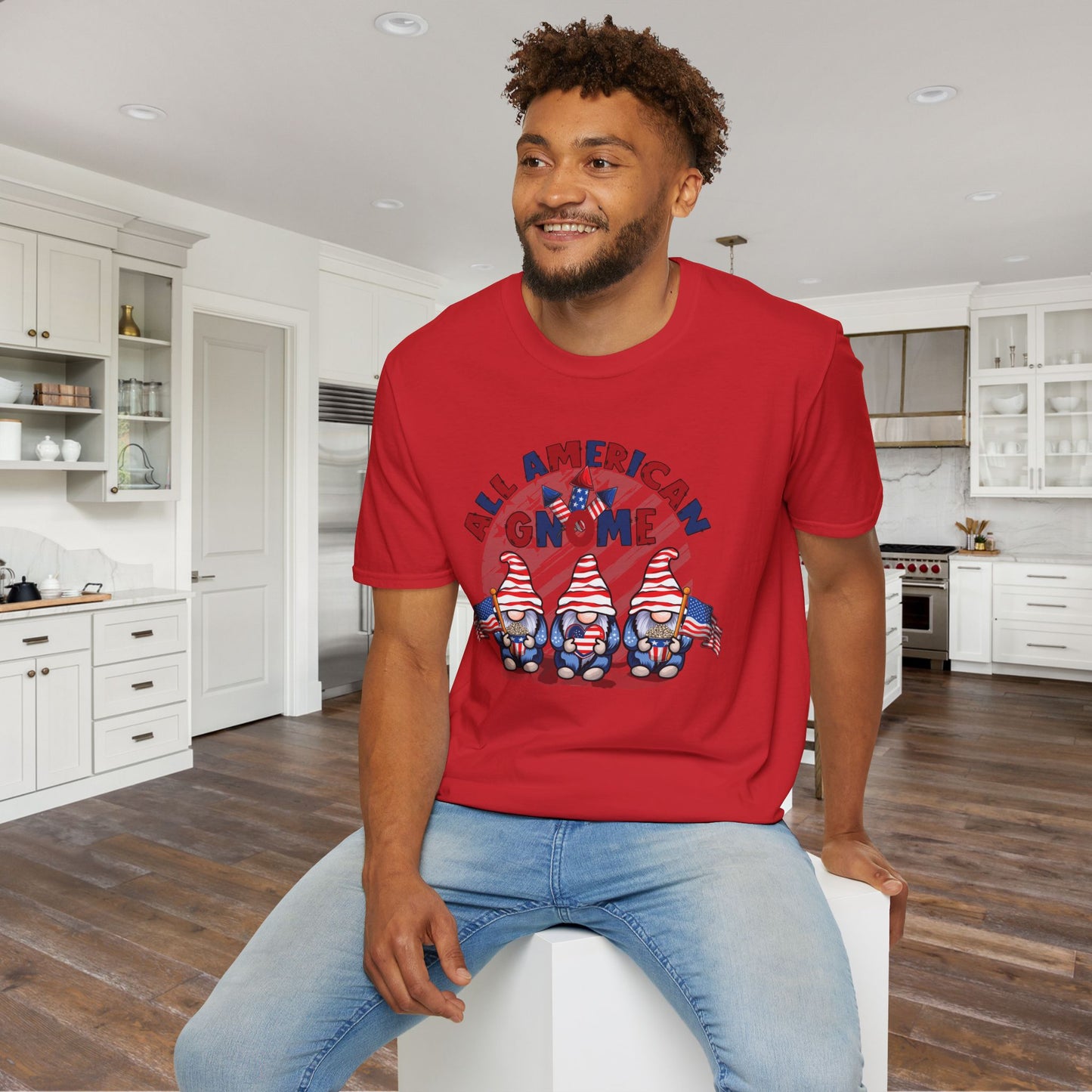 All American Gnome Adult T-shirt