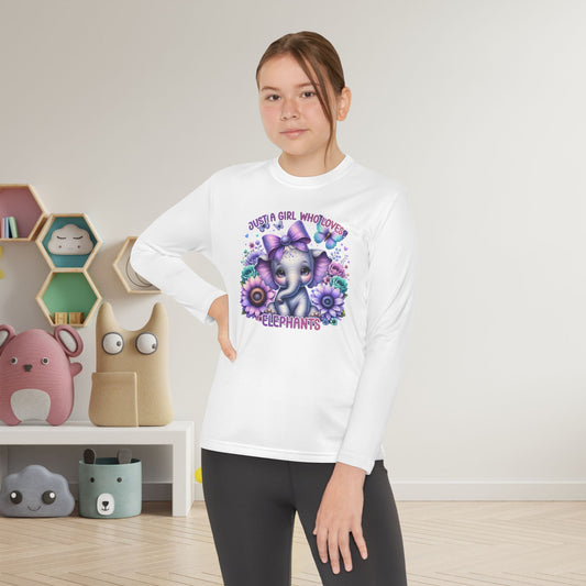 Just A Girl Who Loves Elephants Youth Long Sleeve Tee