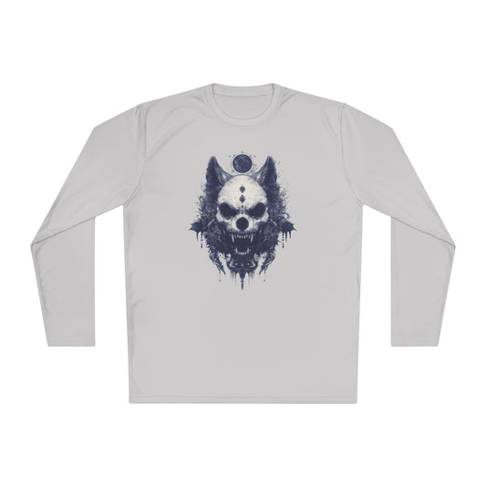Creepy Skull Wolf Adult Long Sleeve Tee
