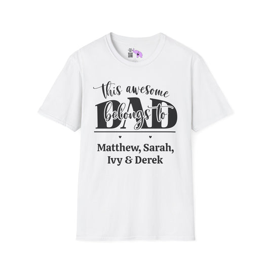 This Awesome Dad Belongs To... Adult T-shirt (Personalizable)