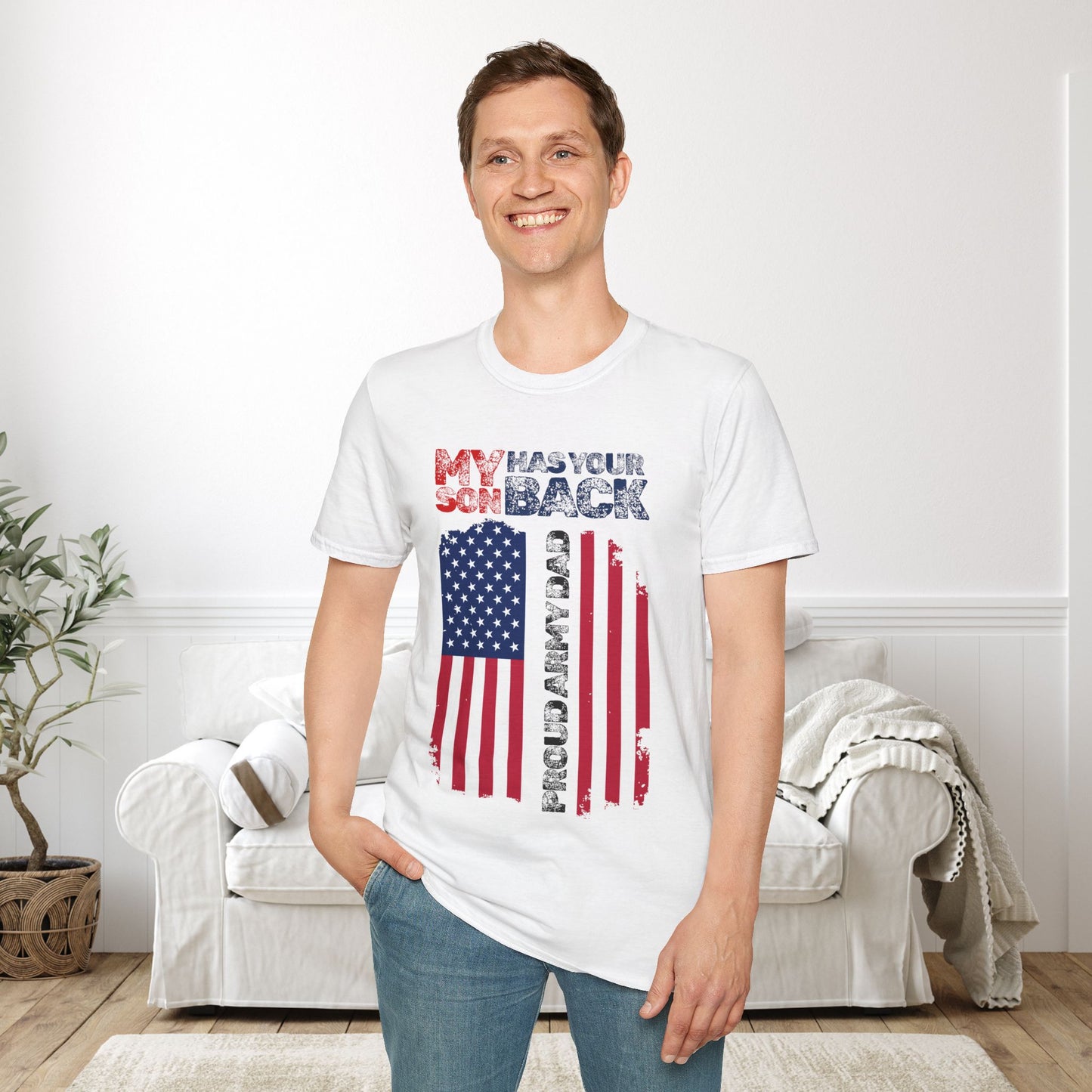 My Son Has Your Back Proud Army Dad Adult T-shirt