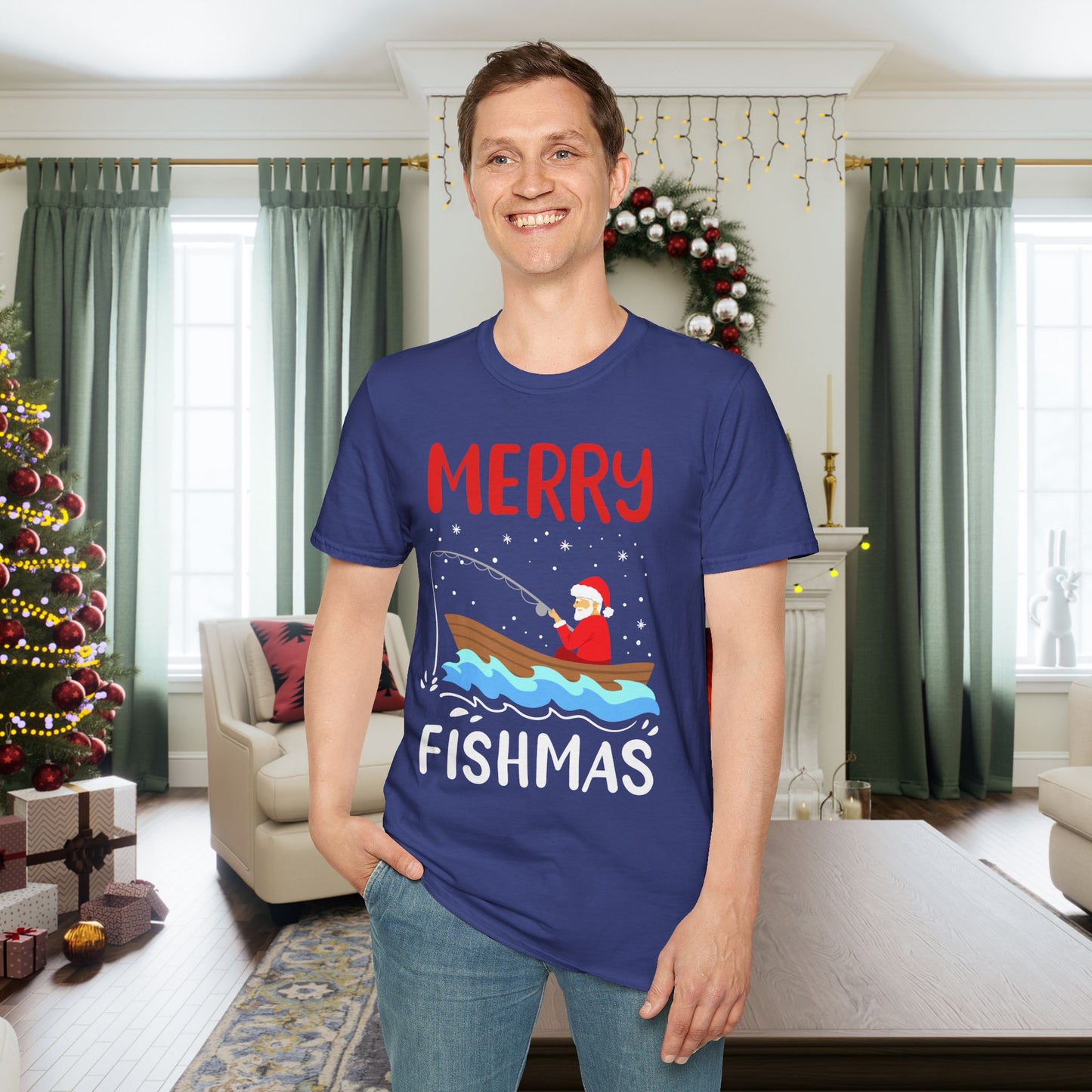 Merry Fishmas Adult T-shirt