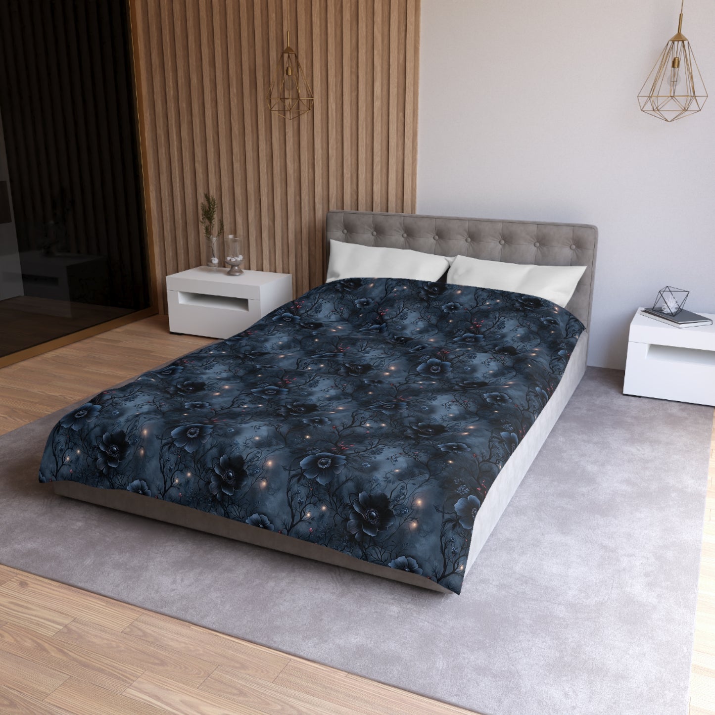 Black Roses & Vines Microfiber Duvet Cover