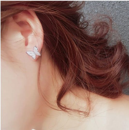 Crystal Butterfly Jacket Earrings