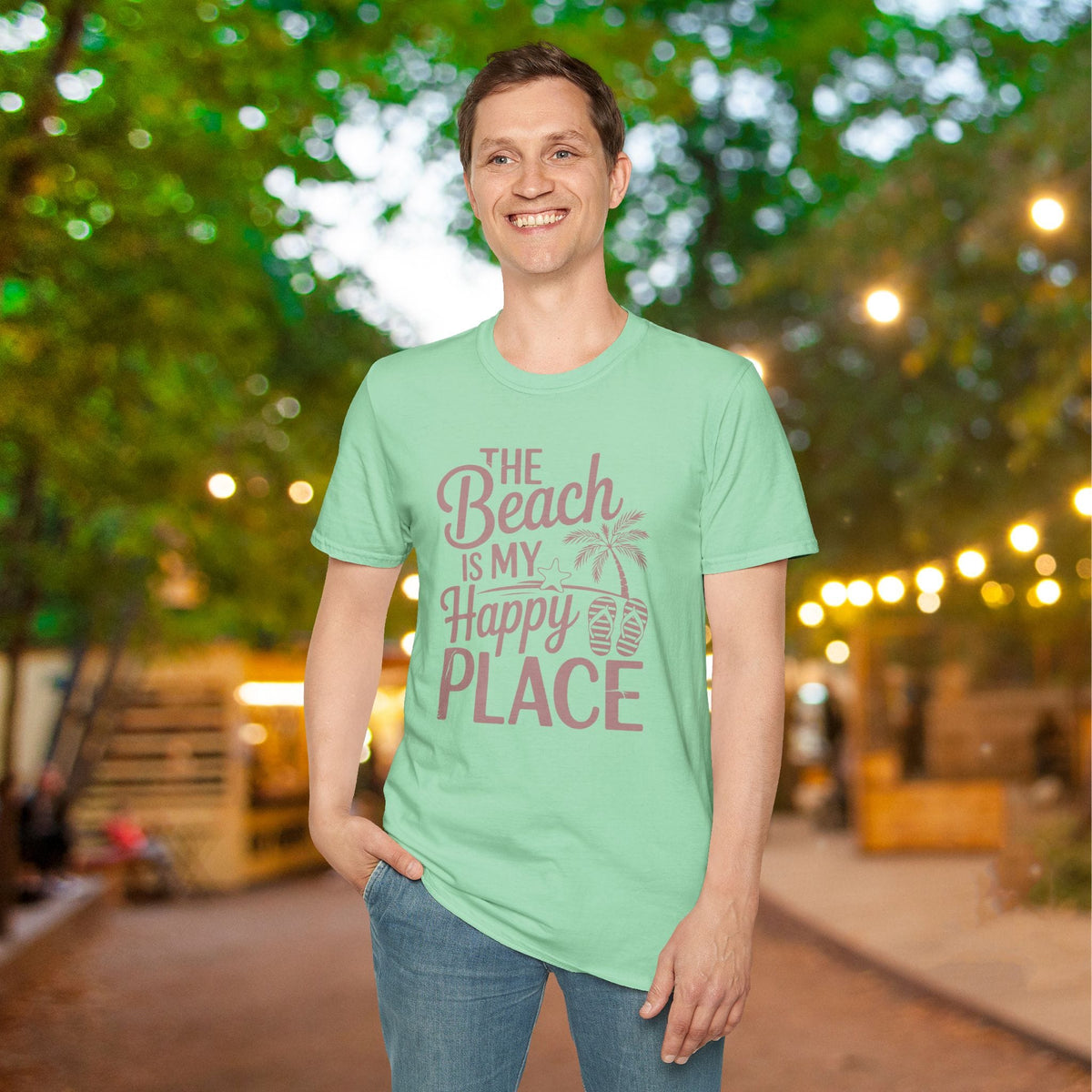 The Beach Is My Happy Place Adult T-shirt