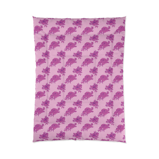 Bubblegum Bloom Peonies Comforter
