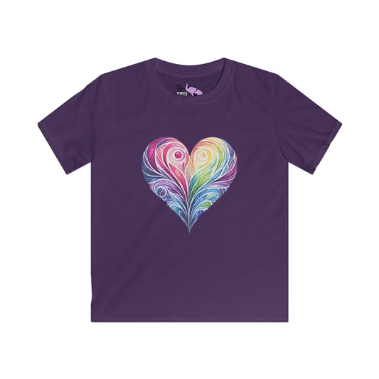 ""Colorwave Heart Youth Softstyle Tee