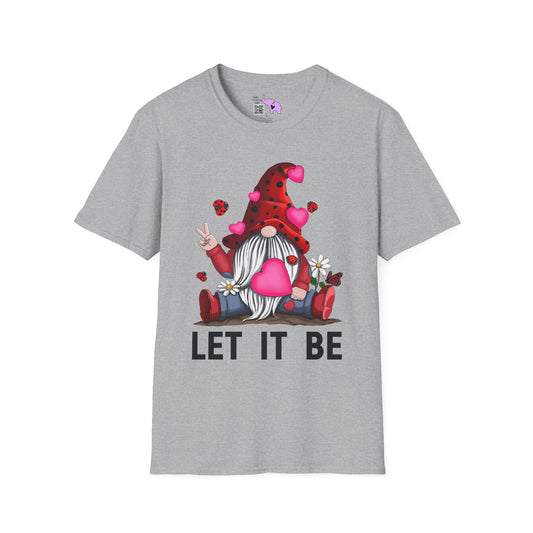 Let It Be Valentine Gnome Peace Sign Adult T-shirt