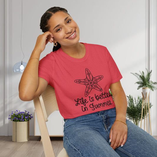 Life Is Better In Summer Adult T-shirt