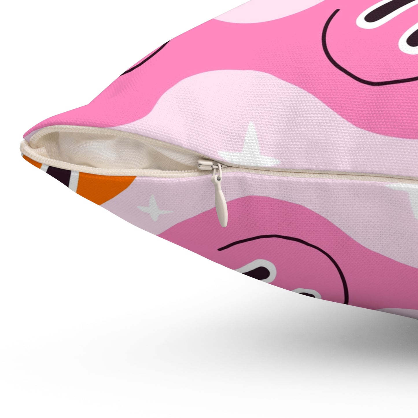 Whimsical Smiley Faces Throw Pillow