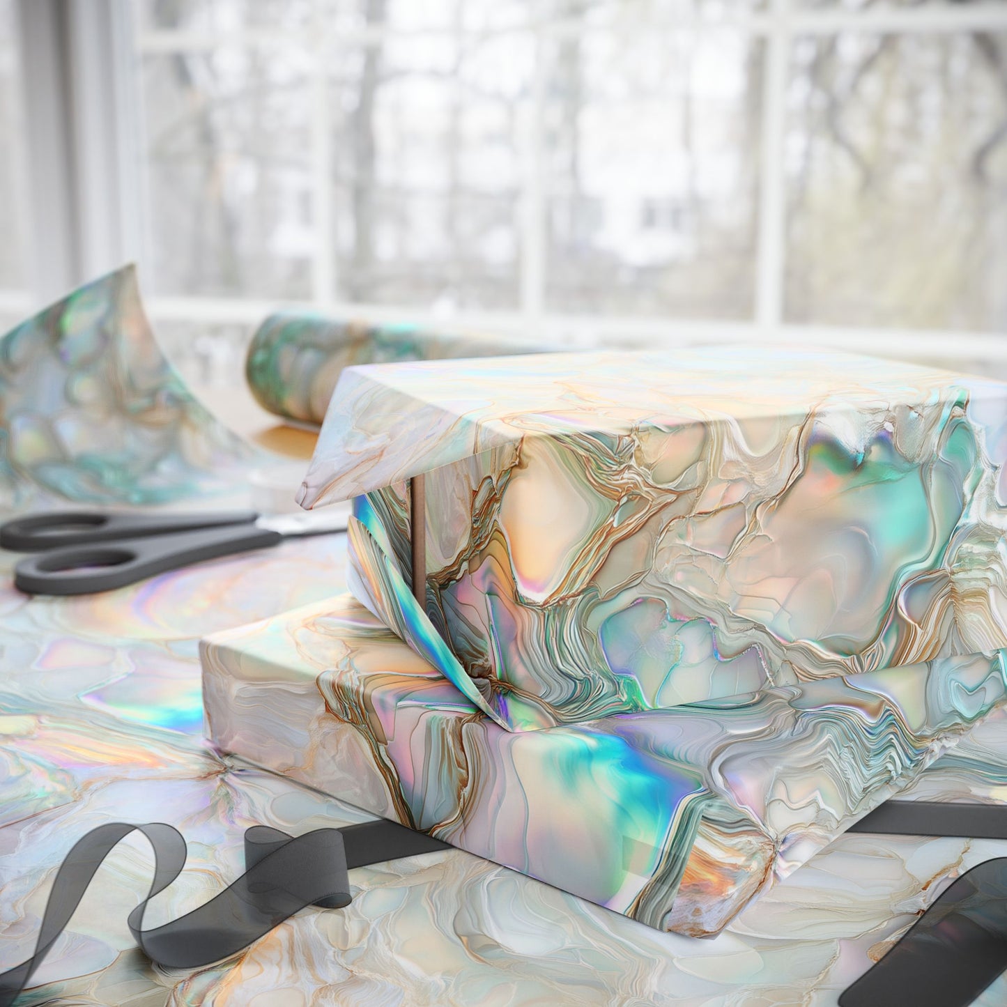 Green Opalescent Dreams Wrapping Paper