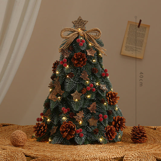 Miniature Artificial Decorated Christmas Tree With Lights