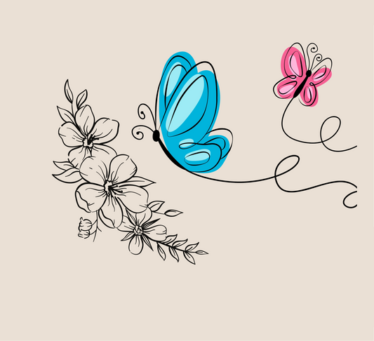 Butterfly Doodles Basic Bedding Set