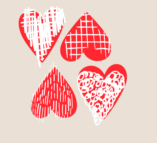 Doodle Hearts Basic Bedding Set