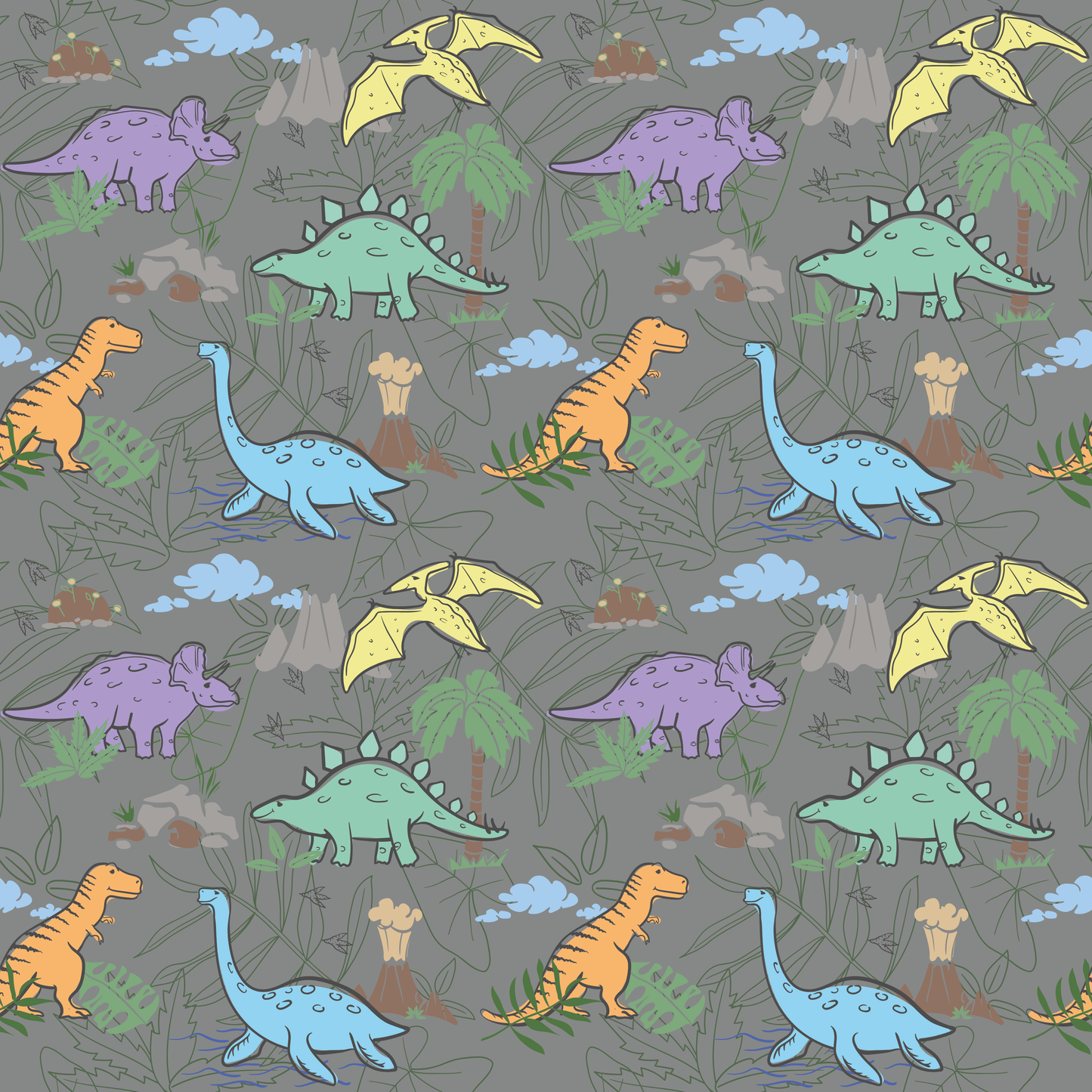 Prehistoric Playtime Wrapping Paper