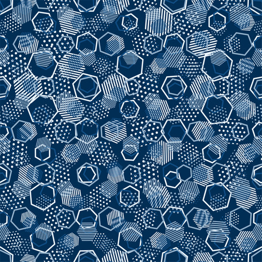 Blue Hexagons Basic Bedding Set