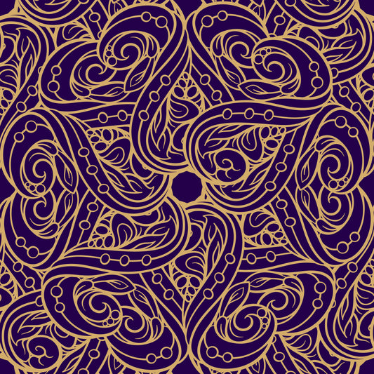 Oriental Purple/Gold Floral Duvet Bedding Set