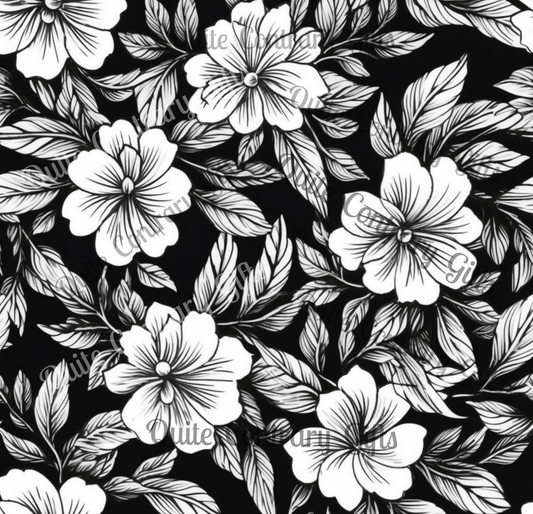 Monochrome Paradise Bloom Microfiber Duvet Cover