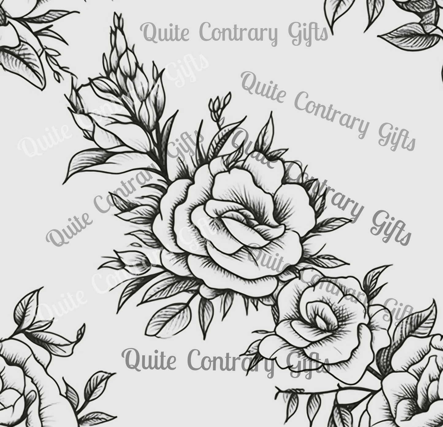 Midnight Rose Sketch Microfiber Duvet Cover