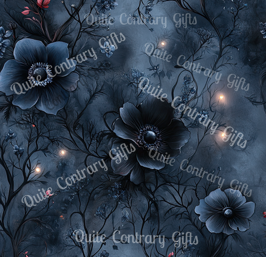Black Roses & Vines Duvet Bedding Set