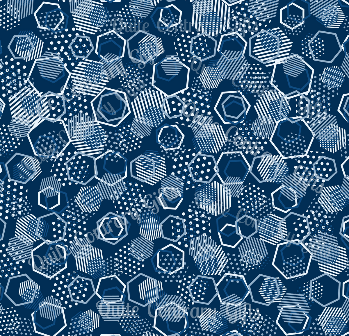 Blue Hexagons Microfiber Duvet Cover