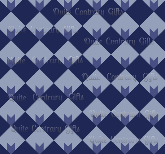 Diamond Bloom-Navy & Periwinkle Basic Bedding Set