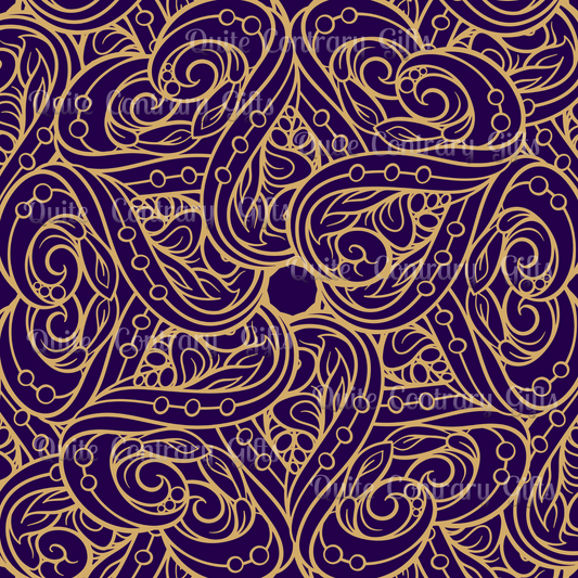 Golden Amethyst Radiance Mandala Duvet Bedding Set