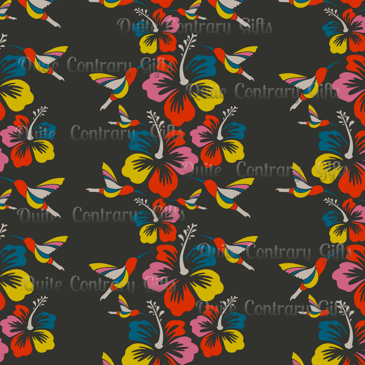 Hummingbirds & Hibiscus Flowers Microfiber Duvet Cover