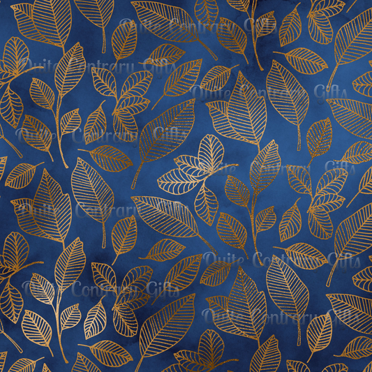 Navy & Gold Botanica Basic Bedding Set