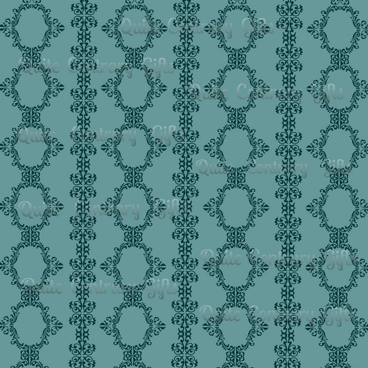 Teal Lace Pattern Basic Bedding Set