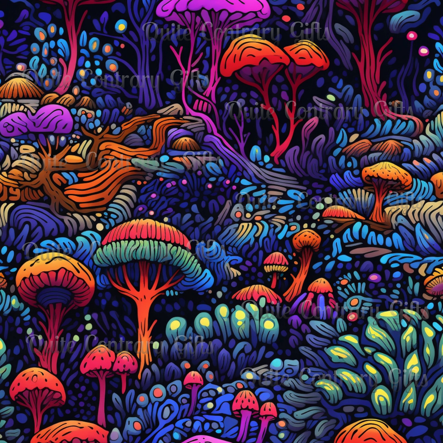 Trippy Mushrooms Microfiber Duvet Cover