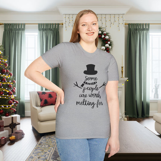 Some People Are Worth Melting For (Snowman) Adult T-shirt