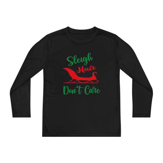 Sleigh Hair Don't Care Youth Long Sleeve Tee