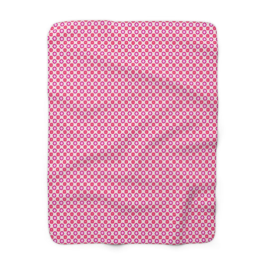 Rosy Star Garden Fleece Blanket