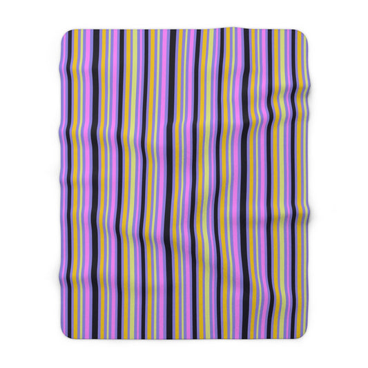 Midnight Pop Stripes Fleece Blanket