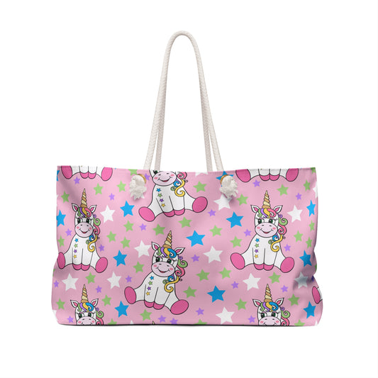Unicorns on Pink Weekender Bag