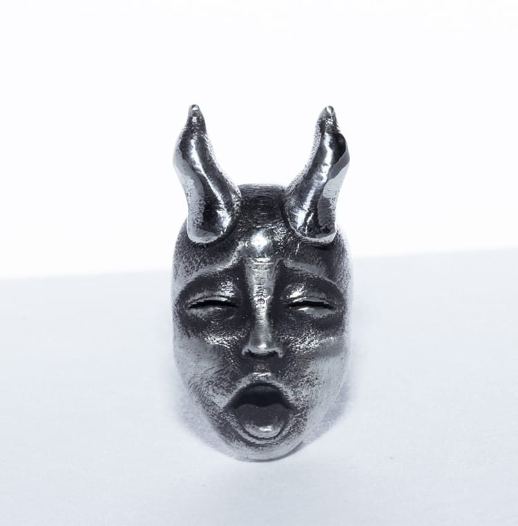 Gothic Horned Demon Stud Earrings