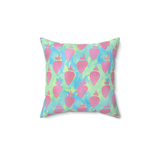 Strawberry Breeze Throw Pillow