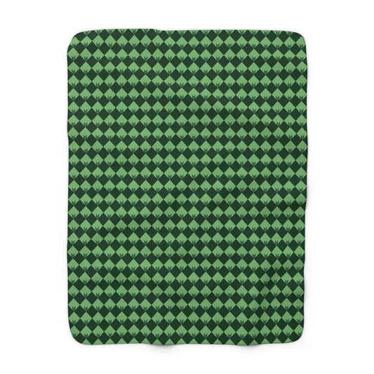 Diamond Bloom- Spruce & Sage Fleece Blanket