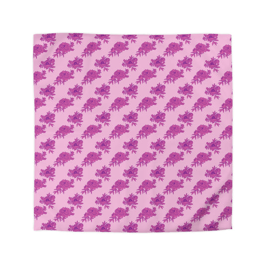 Bubblegum Bloom Peonies Microfiber Duvet Cover