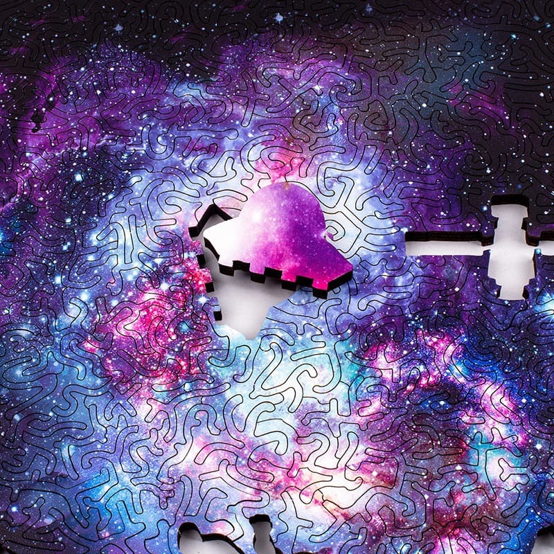 Cosmic Galaxy Wooden Puzzle – Space Adventure Jigsaw with Astronaut & Rocket Pieces