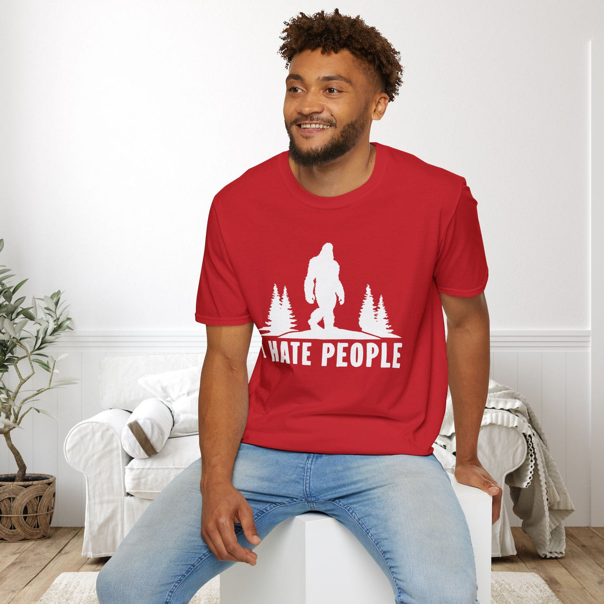 Bigfoot: I Hate People Adult T-shirt