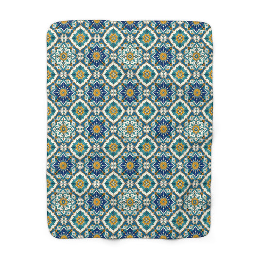 Mediterranean Lace Sherpa Fleece Blanket