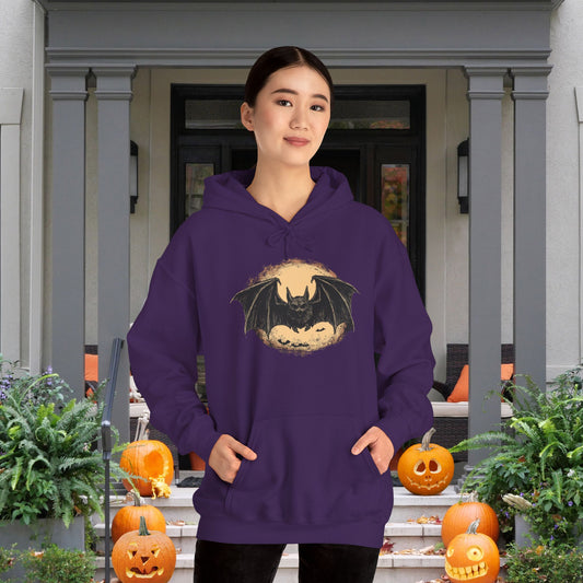 Bat Over Moon Heavy Blend™ Hooded Sweatshirt