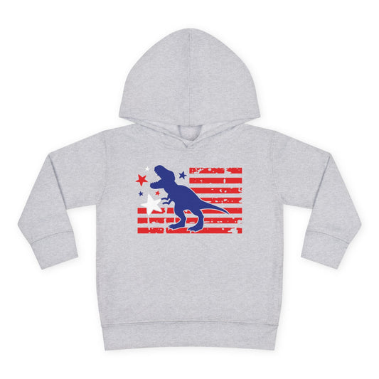 Distressed Patriotic T-Rex Toddler Hoodie