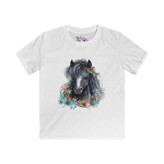 Watercolor Horse Kids Softstyle Tee
