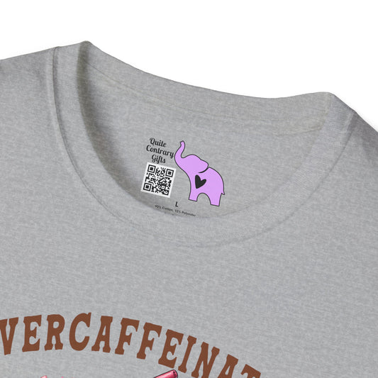 Overcaffeinated Mom's Club Adult T-shirt