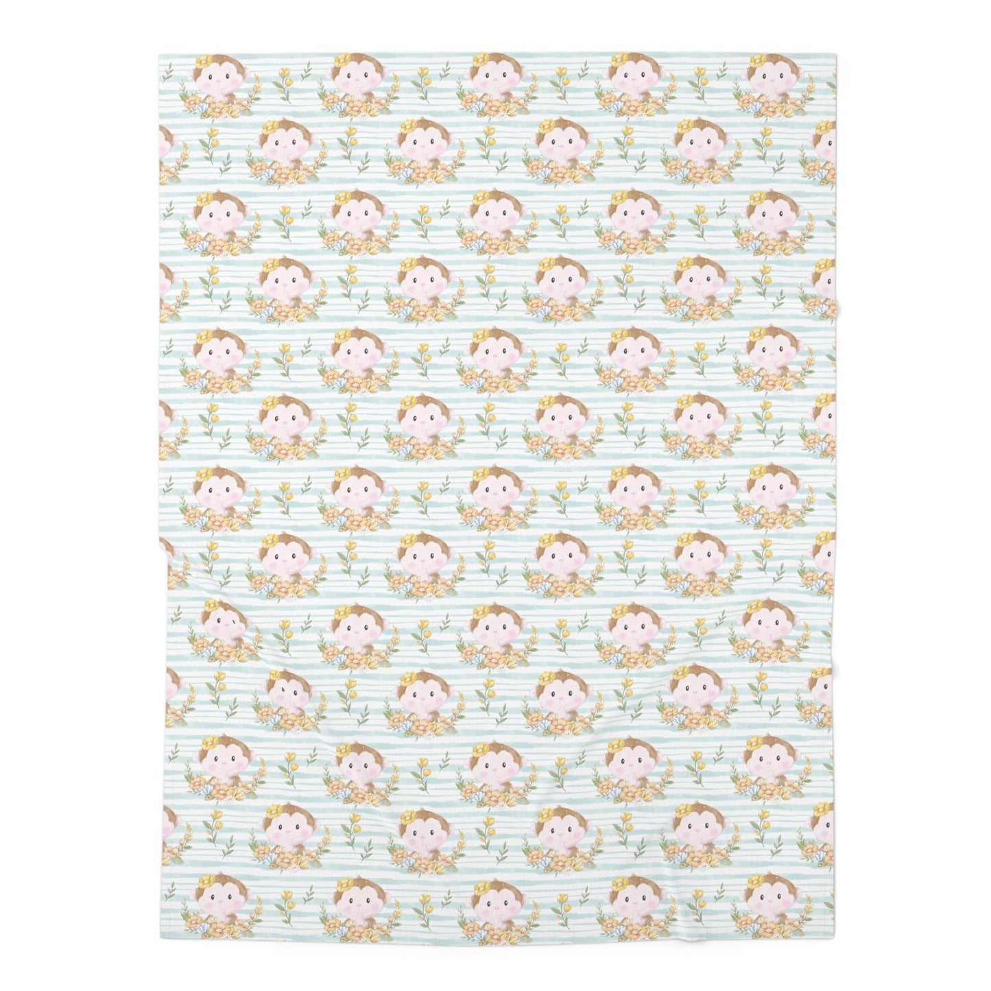 Monkey in Bloom Baby Swaddle Blanket